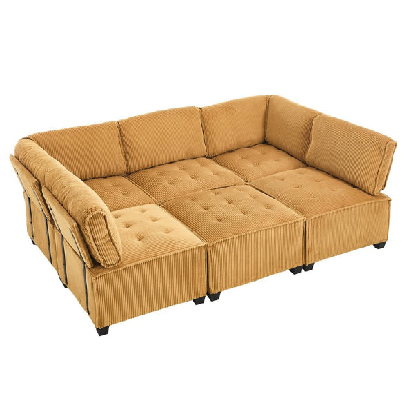 English Elm United We Win U-Shaped Modular Sectional Sofa With Reversible Chaise For Modern Living Spaces W1568S00158-GIGA