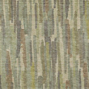 HomeRoots 5' Artichoke Green and Ivory Striped Area Rug - Durable, Washable Design for Indoor and Outdoor Use 10' X 14' 609029