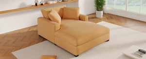 English Elm Mirod Oversized Chaise Lounge with Birch Legs Pillow Back Polyester Upholstered Seating Yellow N760P196662Y