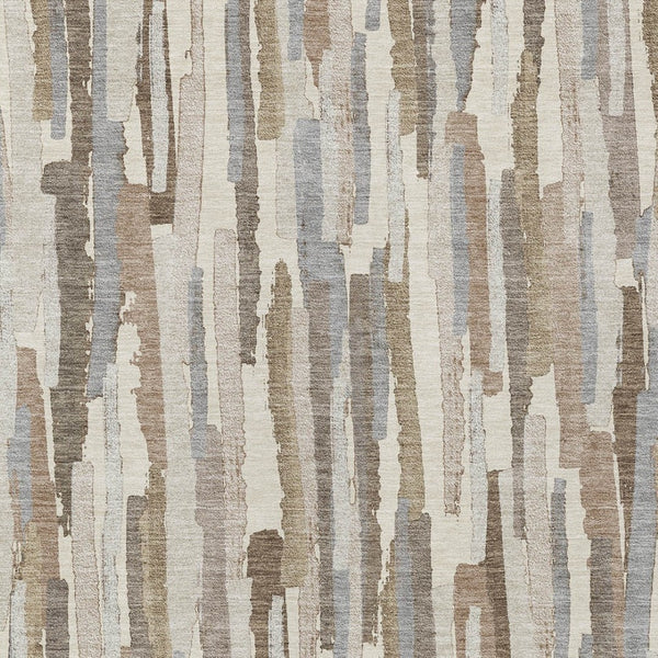 HomeRoots 5' Washable Ivory and Beige Striped Area Rug – Perfect for Indoor and Outdoor Durability and Style! 8' X 10' 609039
