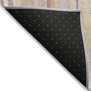 HomeRoots 5' Pink and Beige Striped Washable Area Rug – Stylish, Durable Design for Indoor and Outdoor Spaces 5' X 8' 609049