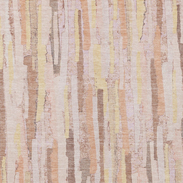 HomeRoots 5' Pink and Beige Striped Washable Area Rug – Stylish, Durable Design for Indoor and Outdoor Spaces 5' X 8' 609049