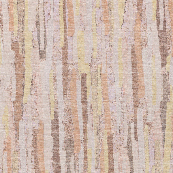HomeRoots 5' Pink and Beige Striped Washable Area Rug – Stylish, Durable Design for Indoor and Outdoor Spaces 8' X 10' 609051