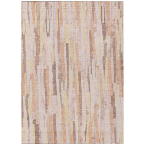 HomeRoots 5' Pink and Beige Striped Washable Area Rug – Stylish, Durable Design for Indoor and Outdoor Spaces 10' X 14' 609053