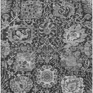 HomeRoots 5' Timeless Gray Damask Indoor Outdoor Area Rug - Elegant, Washable, Durable for Any Space 5' X 8' 609073