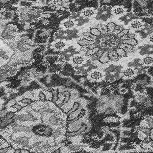 HomeRoots 5' Timeless Gray Damask Indoor Outdoor Area Rug - Elegant, Washable, Durable for Any Space 8' Round 609074