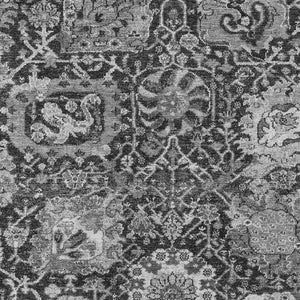 HomeRoots 5' Timeless Gray Damask Indoor Outdoor Area Rug - Elegant, Washable, Durable for Any Space 8' X 10' 609075