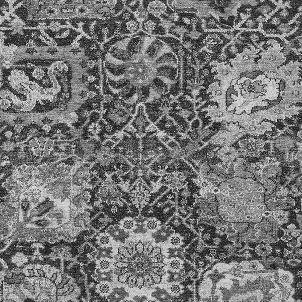 HomeRoots 5' Timeless Gray Damask Indoor Outdoor Area Rug - Elegant, Washable, Durable for Any Space 9' X 12' 609076