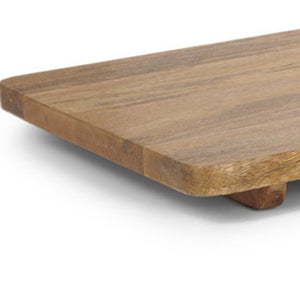 HomeRoots Set of Two Handcrafted Mango Wood Serve Boards with Handles for Elegant Entertaining & Gifts 609082