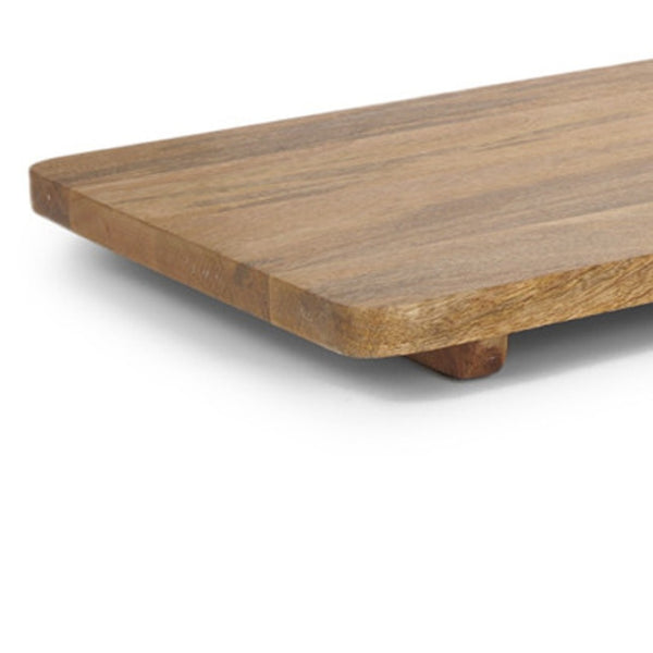 HomeRoots Set of Two Handcrafted Mango Wood Serve Boards with Handles for Elegant Entertaining & Gifts 609082