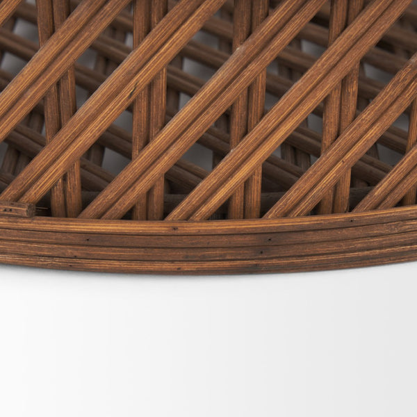 HomeRoots Set of Two Elegant Handmade Brown Wicker Serving Trays for Stylish Home Décor & Display 609099