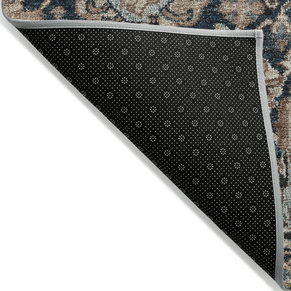 HomeRoots 5' Stylish Geometric Taupe Blue Beige Area Rug – Washable, Durable for Indoor & Outdoor Spaces 8' X 10' 609115