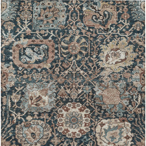 HomeRoots 5' Stylish Geometric Taupe Blue Beige Area Rug – Washable, Durable for Indoor & Outdoor Spaces 10' X 14' 609117