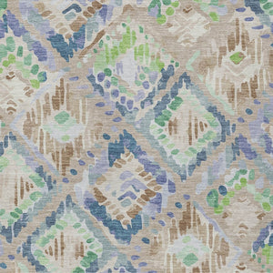 HomeRoots 5' Geometric Beige, Blue, and Green Area Rug - Stylish, Washable Indoor/Outdoor Design for Any Space 10' X 14' 609123