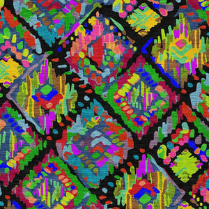 HomeRoots 5' Bold Geometric Indoor Outdoor Area Rug in Black, Yellow & Green - Durable, Washable & Stylish 5' X 8' 609125