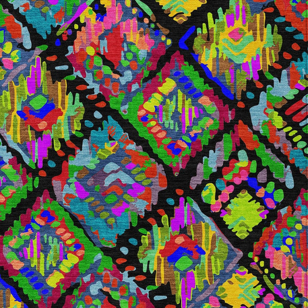 HomeRoots 5' Bold Geometric Indoor Outdoor Area Rug in Black, Yellow & Green - Durable, Washable & Stylish 8' X 10' 609127