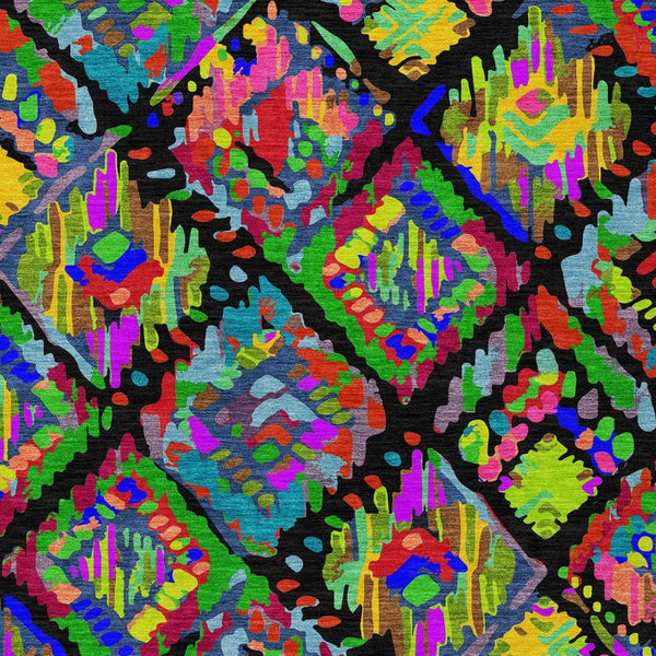 HomeRoots 5' Bold Geometric Indoor Outdoor Area Rug in Black, Yellow & Green - Durable, Washable & Stylish 9' X 12' 609128