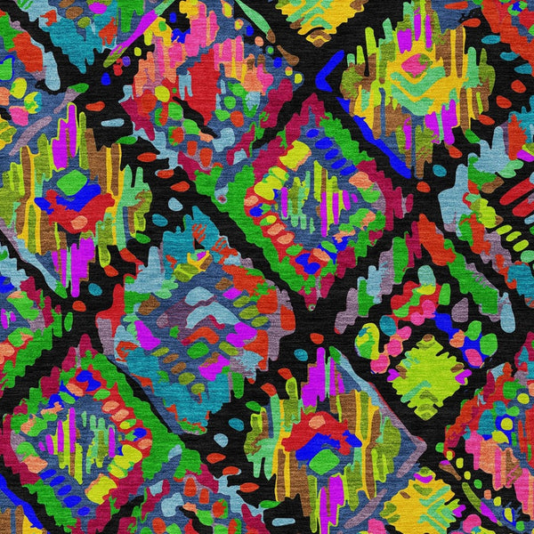HomeRoots 5' Bold Geometric Indoor Outdoor Area Rug in Black, Yellow & Green - Durable, Washable & Stylish 10' X 14' 609129