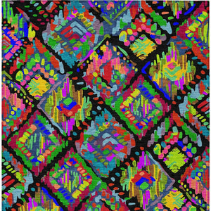HomeRoots 5' Bold Geometric Indoor Outdoor Area Rug in Black, Yellow & Green - Durable, Washable & Stylish 10' X 14' 609129