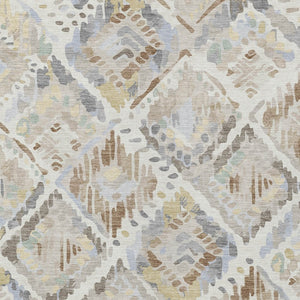 HomeRoots 5' Ivory and Cream Geometric Area Rug - Durable, Washable, Indoor/Outdoor Design for Any Space 5' X 8' 609137