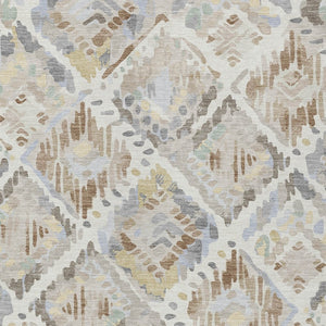 HomeRoots 5' Ivory and Cream Geometric Area Rug - Durable, Washable, Indoor/Outdoor Design for Any Space 8' X 10' 609139