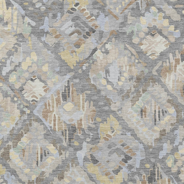 HomeRoots 5' Gray and Brown Geometric Indoor Outdoor Area Rug – Durable, Washable, Stylish for Any Space 8' X 10' 609145