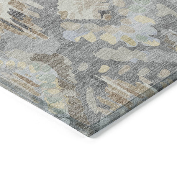 HomeRoots 5' Gray and Brown Geometric Indoor Outdoor Area Rug – Durable, Washable, Stylish for Any Space 9' X 12' 609146