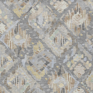 HomeRoots 5' Gray and Brown Geometric Indoor Outdoor Area Rug – Durable, Washable, Stylish for Any Space 9' X 12' 609146