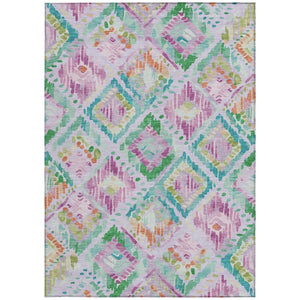 HomeRoots 5' Stylish Lavender and Purple Geometric Area Rug - Durable, Machine-Washable for Indoor/Outdoor Use 5' X 8' 609149