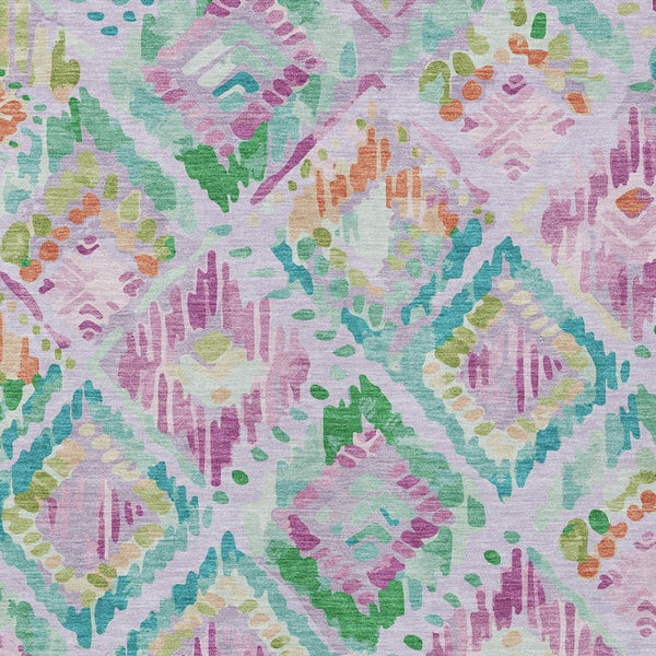 HomeRoots 5' Stylish Lavender and Purple Geometric Area Rug - Durable, Machine-Washable for Indoor/Outdoor Use 8' X 10' 609151
