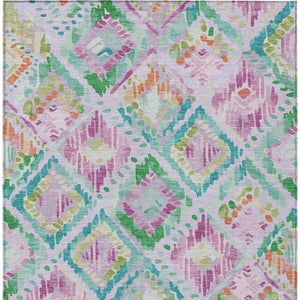HomeRoots 5' Stylish Lavender and Purple Geometric Area Rug - Durable, Machine-Washable for Indoor/Outdoor Use 10' X 14' 609153