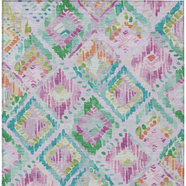 HomeRoots 5' Stylish Lavender and Purple Geometric Area Rug - Durable, Machine-Washable for Indoor/Outdoor Use 10' X 14' 609153