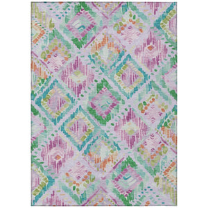 HomeRoots 5' Stylish Lavender and Purple Geometric Area Rug - Durable, Machine-Washable for Indoor/Outdoor Use 10' X 14' 609153