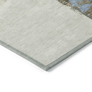 HomeRoots 5' Abstract Beige and Brown Washable Area Rug for Indoor and Outdoor Use – Durable, Modern Design 8' X 10' 609157