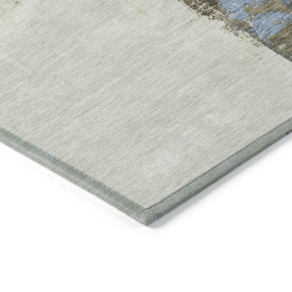 HomeRoots 5' Abstract Beige and Brown Washable Area Rug for Indoor and Outdoor Use – Durable, Modern Design 9' X 12' 609158