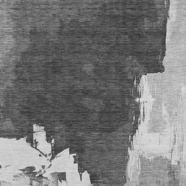 HomeRoots 5' Gray and Smoky Black Abstract Washable Area Rug for Stylish Indoor and Outdoor Spaces 9' X 12' 609170