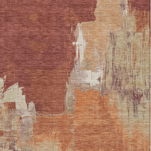 HomeRoots 5' Bold Orange Abstract Area Rug - Durable Indoor/Outdoor Design Perfect for High-Traffic Spaces 5' X 8' 609173