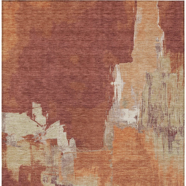 HomeRoots 5' Bold Orange Abstract Area Rug - Durable Indoor/Outdoor Design Perfect for High-Traffic Spaces 8' X 10' 609175