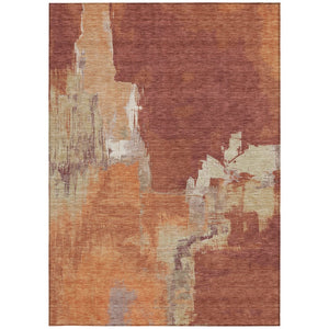 HomeRoots 5' Bold Orange Abstract Area Rug - Durable Indoor/Outdoor Design Perfect for High-Traffic Spaces 9' X 12' 609176