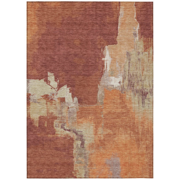 HomeRoots 5' Bold Orange Abstract Area Rug - Durable Indoor/Outdoor Design Perfect for High-Traffic Spaces 10' X 14' 609177