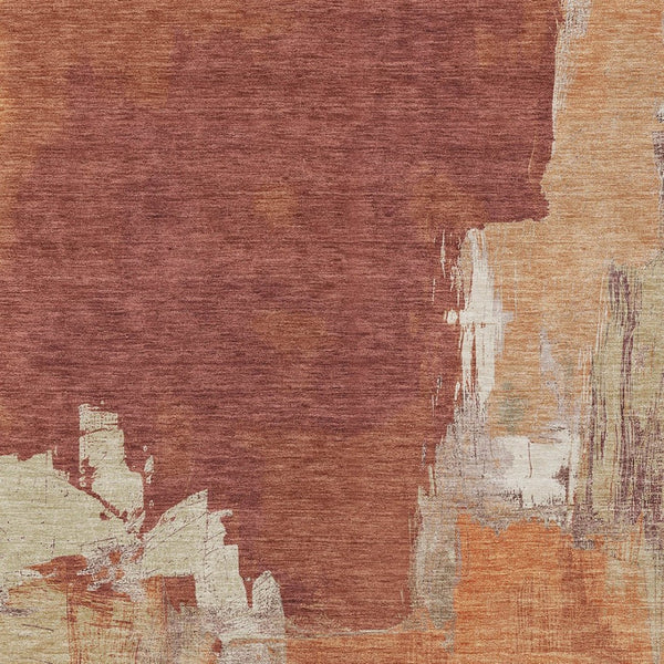 HomeRoots 5' Bold Orange Abstract Area Rug - Durable Indoor/Outdoor Design Perfect for High-Traffic Spaces 10' X 14' 609177