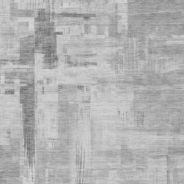 HomeRoots 5' Durable Gray and Off-White Abstract Washable Area Rug for Indoor and Outdoor High-Traffic Use 5' X 8' 609197