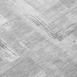 HomeRoots 5' Durable Gray and Off-White Abstract Washable Area Rug for Indoor and Outdoor High-Traffic Use 8' Round 609198