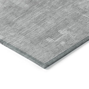 HomeRoots 5' Durable Gray and Off-White Abstract Washable Area Rug for Indoor and Outdoor High-Traffic Use 8' X 10' 609199