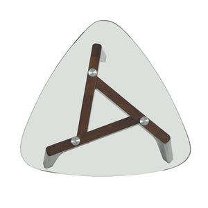 English Elm Christopher Knight Home® - END Table Walnut Solid Wood Mid-Century Modern Side Table with Glass Top, Splayed Legs, 27.75"L x27"W 68682.00