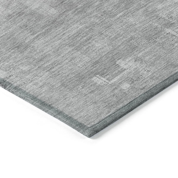 HomeRoots 5' Durable Gray and Off-White Abstract Washable Area Rug for Indoor and Outdoor High-Traffic Use 10' X 14' 609201