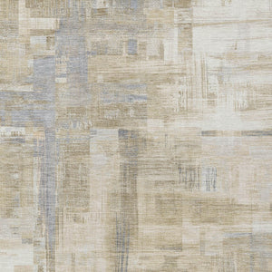 HomeRoots 5' Stylish Ivory and Beige Abstract Area Rug for Indoor and Outdoor Use - Washable and Durable Design 8' X 10' 609205