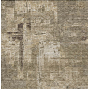 HomeRoots 5' Abstract Brown and Beige Washable Indoor-Outdoor Area Rug for Effortless Style and Durability 5' X 8' 609209