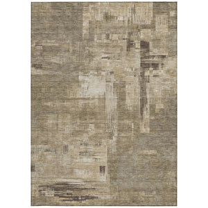 HomeRoots 5' Abstract Brown and Beige Washable Indoor-Outdoor Area Rug for Effortless Style and Durability 8' X 10' 609211