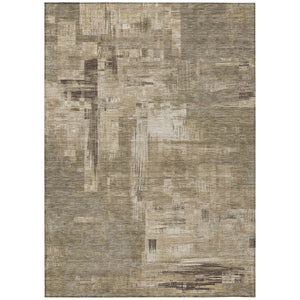 HomeRoots 5' Abstract Brown and Beige Washable Indoor-Outdoor Area Rug for Effortless Style and Durability 9' X 12' 609212